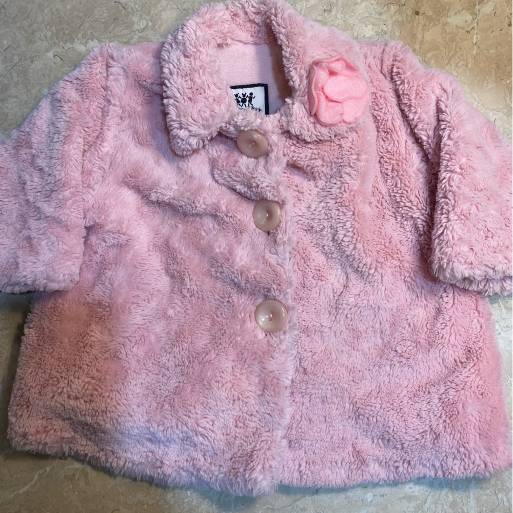 Corkys Blush Pink Fuzzy Kids Puffer Jacket